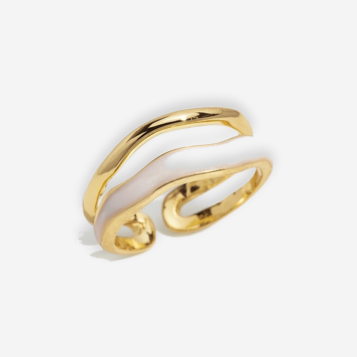 Delphine Gold & Enamel Wave Ring